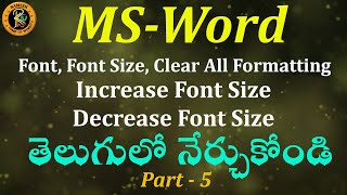 Font Group Options in Telugu || MS-Word || By K. Ramesh