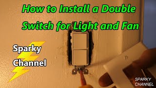 how to install a double switch for a bath light and fan