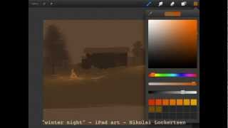 iPad Drawing Tutorial using Procreate - "Winter Night" screenshot 1
