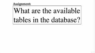 56 004 What are the available tables in the database   Assignment 2