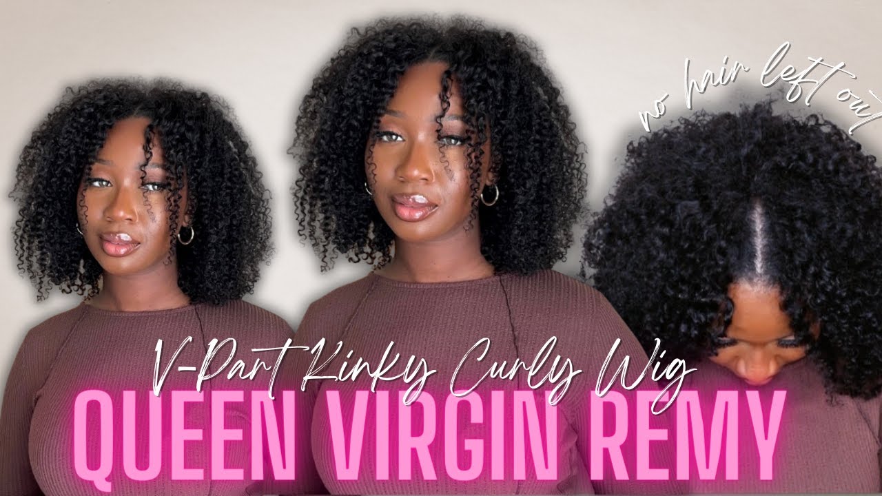 MOST NATURAL WIG EVER! | V Part Kinky Curly Wig | lnstall + 