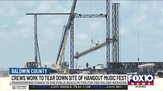 Crews work to tear down site of Hangout Music Fest