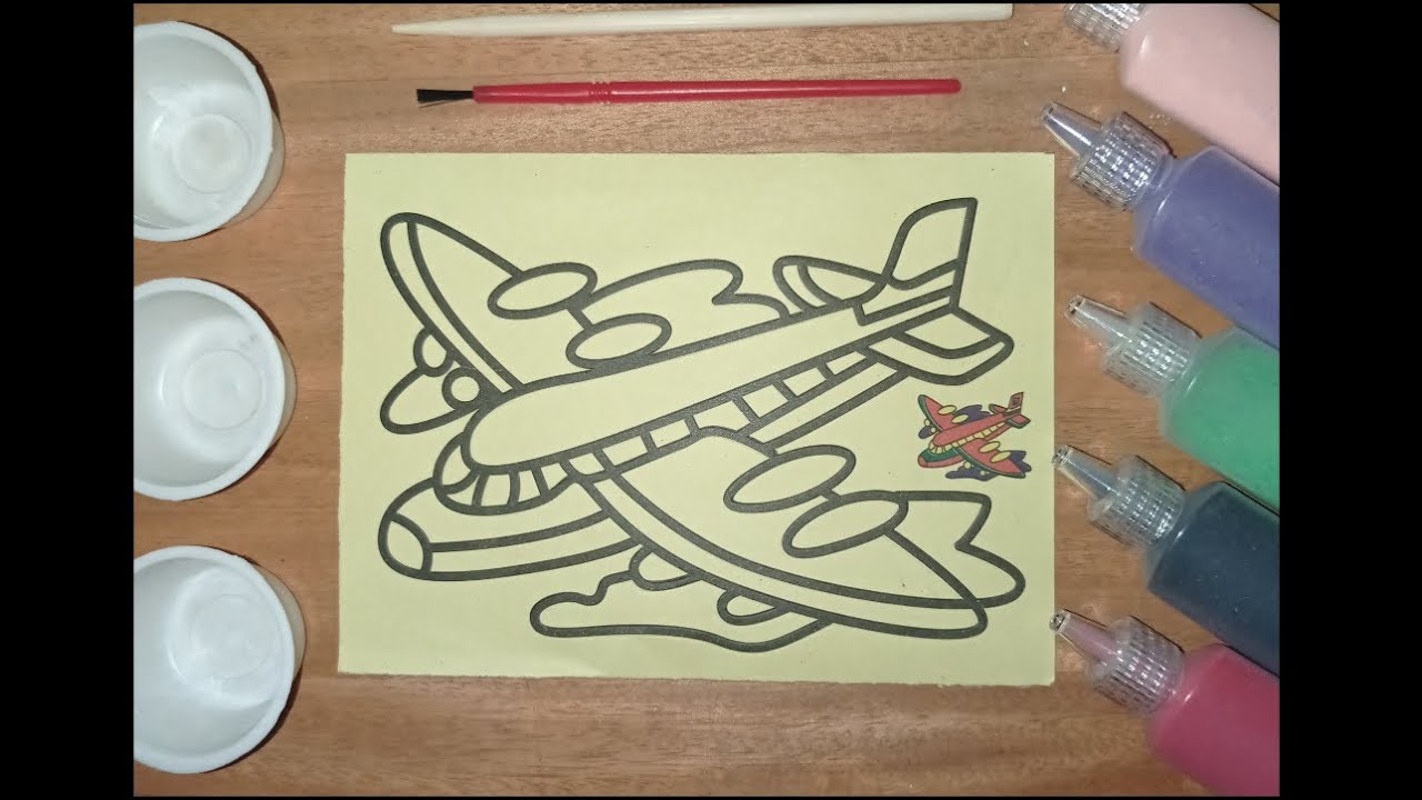 Colored Sand Painting A Plane YouTube