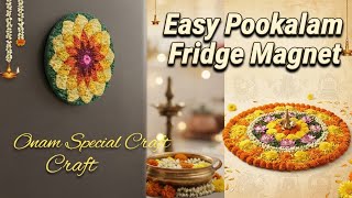 DIY mini pookalam fridge magnet | Onam craft using  clay | onam special craft | onam craft| Ep220