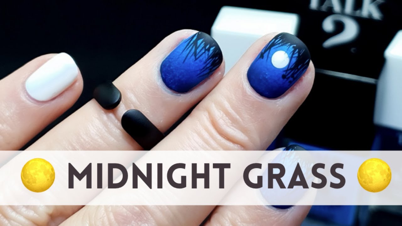 MIDNIGHT GRASS 🌕 | NAIL ART TUTORIAL