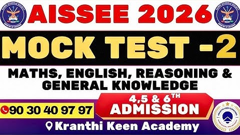 AISSEE 2026 Mock Test–2 Mathematics | Full Length Practice with Solutions | #aissee 2026 model test