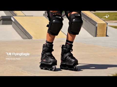 FlyingEagle PRO knee pads at the skatepark