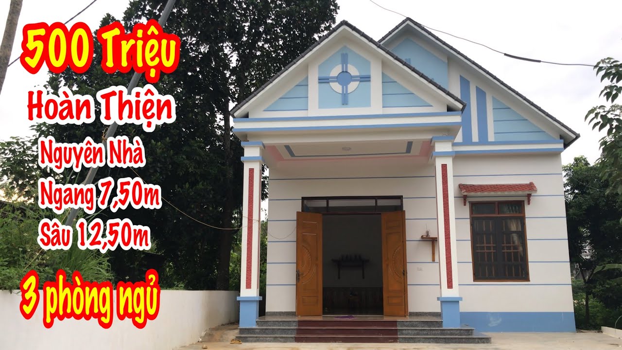 500 Triệu hoàn thiện mẫu nhà cấp 4 mái thái 3 phòng... - youtube