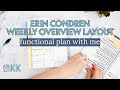 Erin Condren Functional Plan with Me Simple Weekly Overview Hobo Weeks Style Layout DIY Bujo Spread