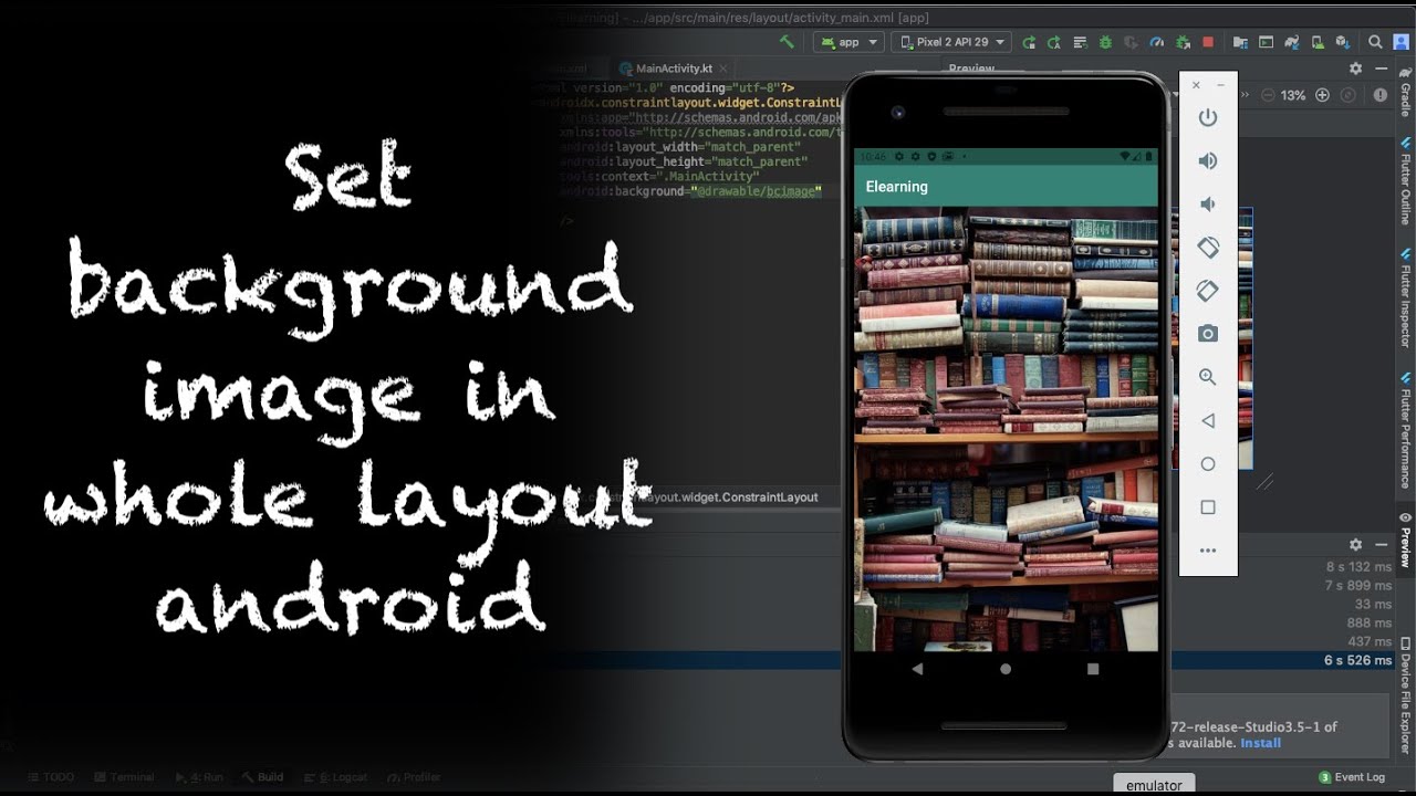 How to add background image Kotlin in Android Studio - YouTube