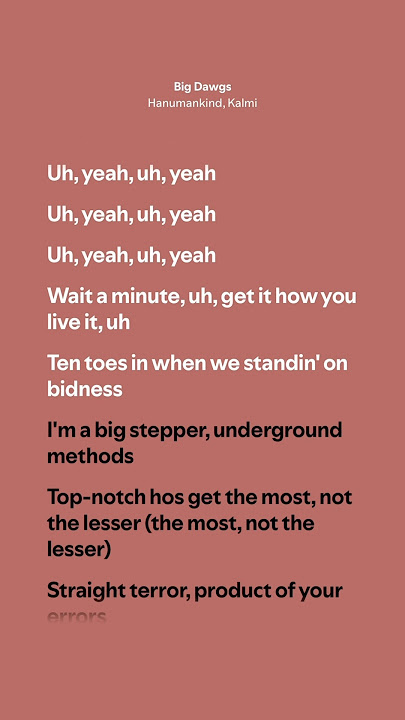 Big Dawgs - Hanumankind, Kalmi (Lyrics)