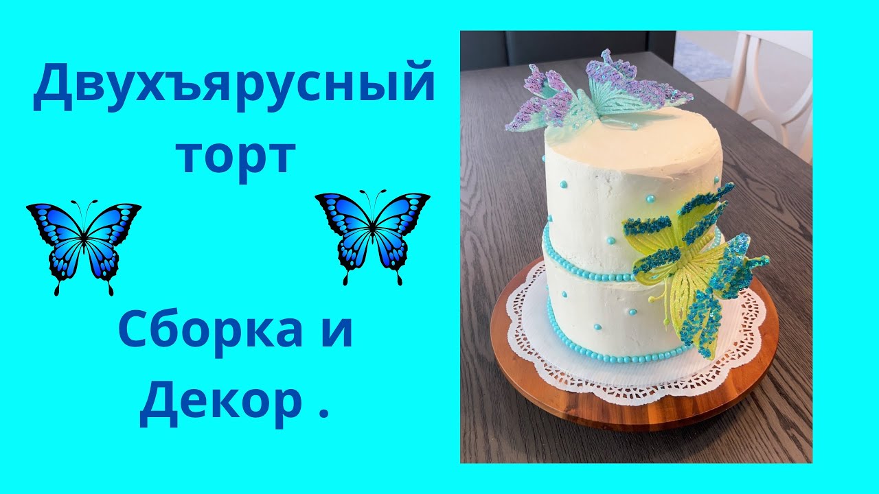 Двухъярусный торт/ Шоколадно - Фундучный бисквит / Фисташковый бисквит ...