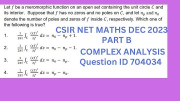 NET DEC 2023 | COMPLEX ANALYSIS | 704034 | PART B | ARGUMENT PRINCIPLE