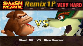 Smash Remix - Classic Mode Remix 1P Gameplay With Giant Donkey Kong (VERY HARD) Smash Remix - Classic Mode Remix 1P Gameplay With Giant Donkey Kong (VERY HARD)