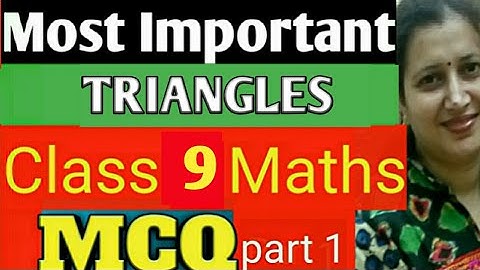 Most Important MCQ Class 9|Maths chapter 7|Triangles MCQ|New CBSE Pattern| Part-1