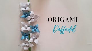 Origami Daffodil Flower tutorial// Beautiful paper flower