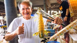 HUGE ALIEN MANTIS SHRIMP and Mud Crab!! Ultimate Thai Food Tour of Trat, Thailand!
