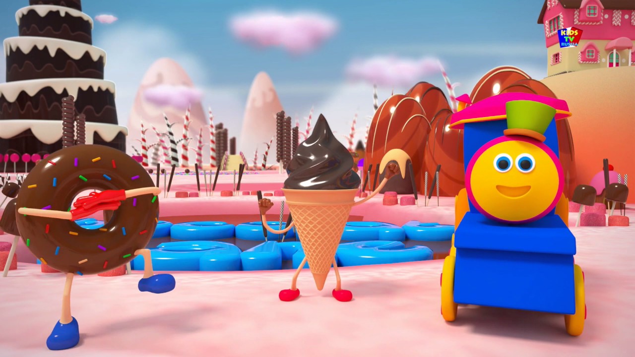 боб поезд шоколадный переулок | шоколадный мир | песни для детей | Bob Train Chocolate Lane