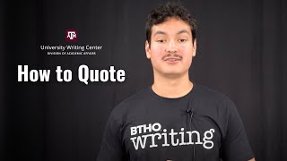 How to Quote - The Texas A&M University Writing Center