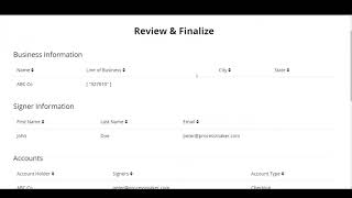 Account Opening Treasury Origination Solution