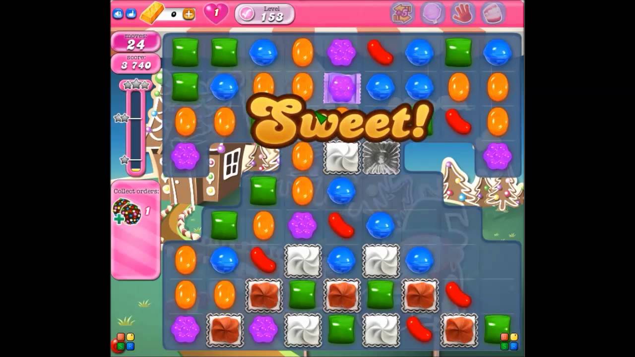 Candy Crush Saga Level 153 - YouTube