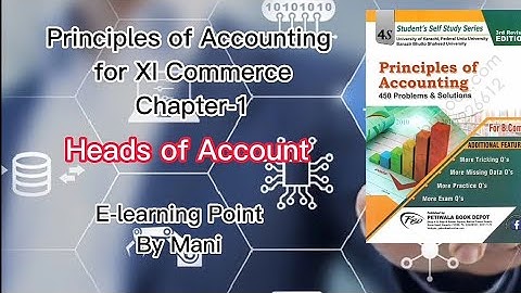 Principles of Accounting XI Commerce Chapter -1 Heads of Account Sindh board E-learning Point Mani