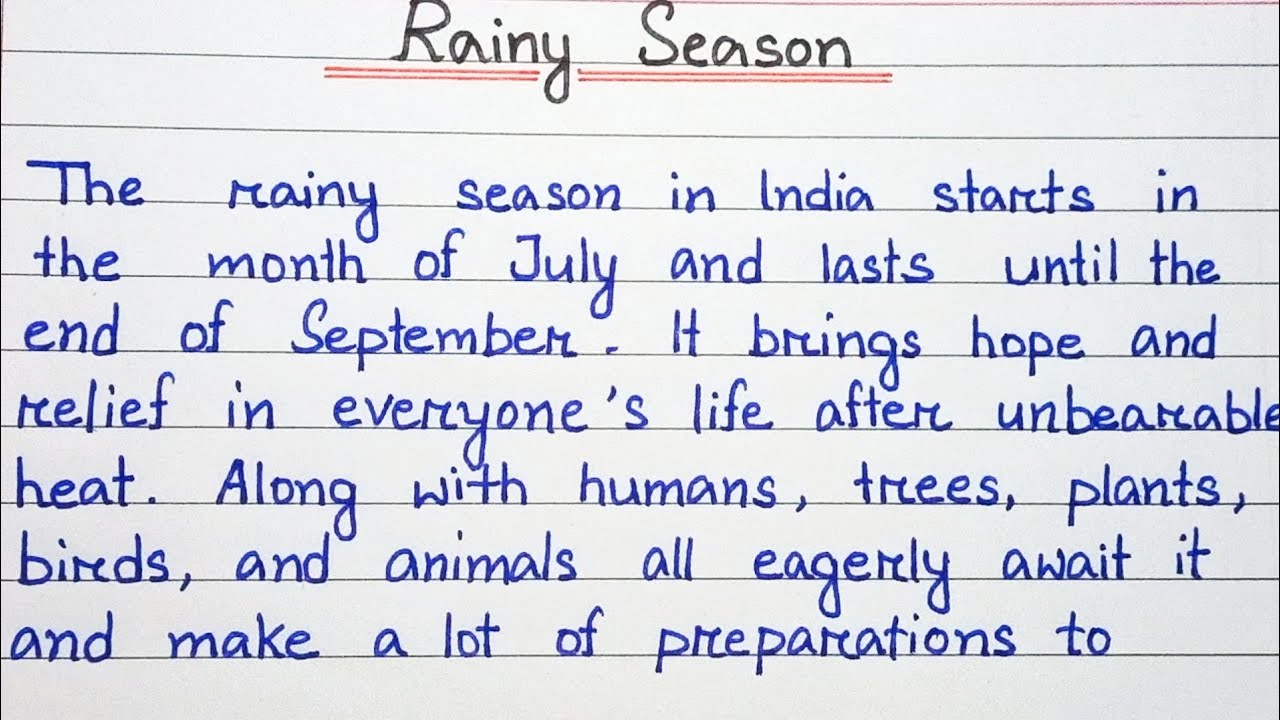 essay on rainy season 150 words