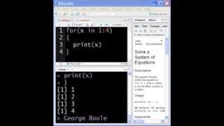 RStudio For Loop