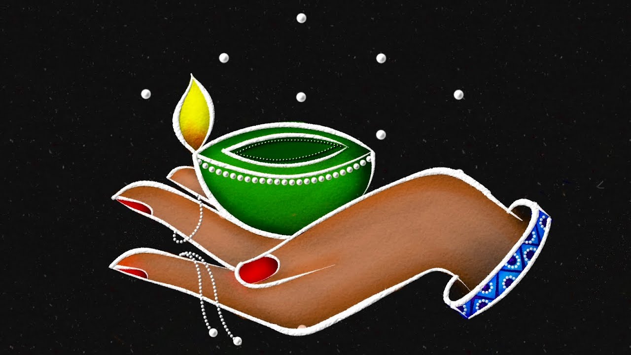 Karthigai Deepam Rangoli 🪔 Simple Festival muggulu 5*3 dots 🌸karthigai deepam easy vilakku kolam 