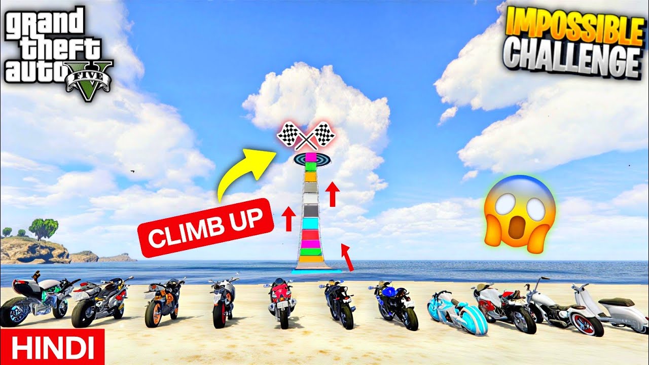 GTA 5: Super Bike Vs Impossible Climb 🪜 Challenge |GTA 5 | HINDI | Zenitra Gaming 