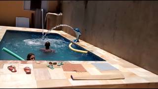 Na Piscina Com Meu Pai Minha Vó E Minha Prima