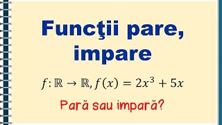 IX Functii pare, functii impare | Matera.ro