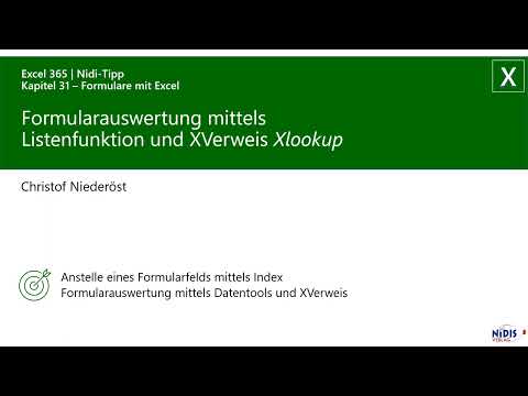 YT002 - Excel - Alternative Formularauswertung mittels Listenfunktion und XVerweis (Xlookup)
