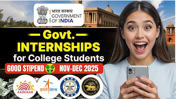 🔴 Top 4 Government Internships with Stipend & Certificate | November Govt Internships