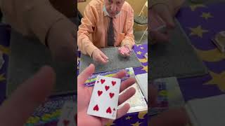 Old man does some magic tricks