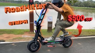 ZonDoo RoadHitter Off Road Electric Scooter 8000W Fast Speed 67 MPH Hyper Scooter for Heavy Adults