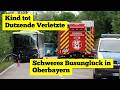 Ein Kind tot, Dutzende Verletzt! Schweres Busunglück in Oberbayern.