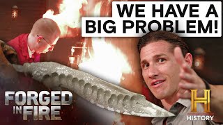 Bladesmiths STRUGGLE with Fiery 12Inch Blade | Forged in Fire (Season 1)