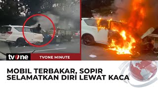 Detik-detik Sopir Selamatkan Diri Lewat Kaca Mobil Usai Tabrak Truk | tvOne Minute