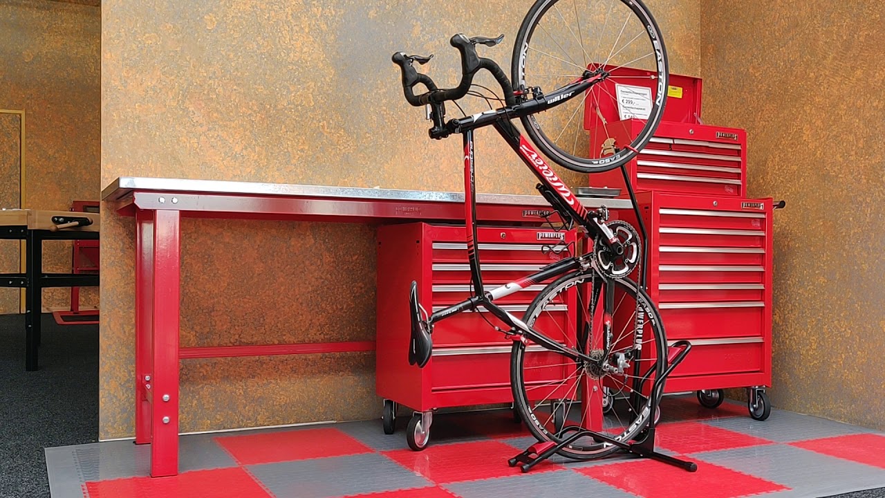 Powerplustools fietsstandaard voor racefiets - fiets verticaal opbergen -  fietsopbergsysteem - YouTube