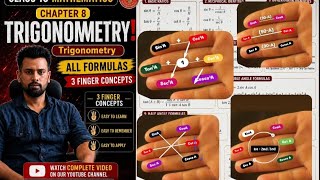 Trigonometric formulas only 3 finger Trick 10th class 😵Trigonometric Trick 🙌 #shorts #magnetbrains