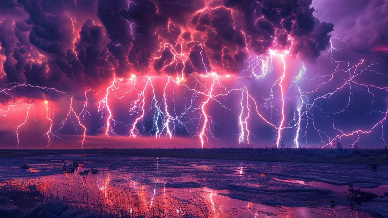 Thunderstorm Rmble Thunderstorm Sounds with Rain, Lightning Strikes & Strong Thunder ...