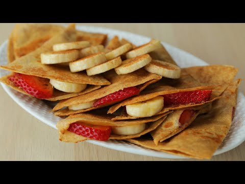 Peanut Butter, Strawberry, And Banana Quesadilla • Tasty