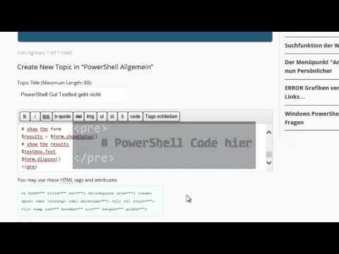 deutschsprachige PowerShell Community Forum Einführung