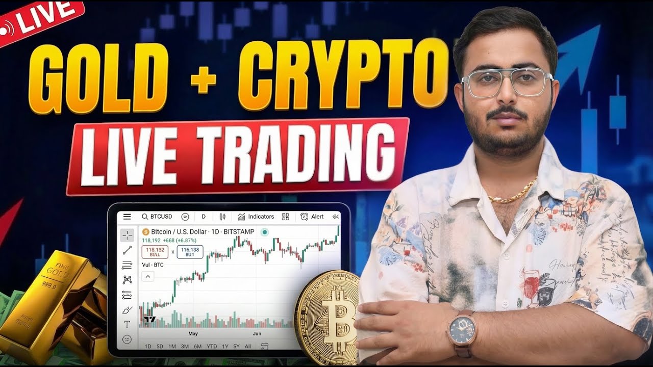 Live Crypto Trading | Bitcoin & Gold | 22 .JAN  | 