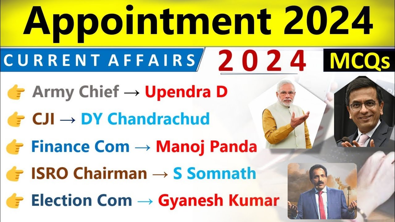 Appointment 2024 current affairs who is who 2024 current affairs