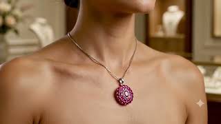 Exclusive Natural Ruby Necklace Sterling Silver - Handmade Spanish Jewelry Luxury
