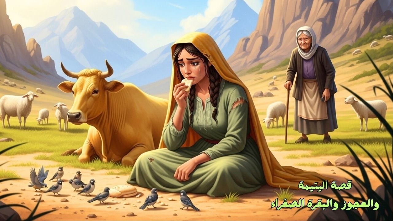 #قصة_أمينة اليتيمه .وسر بقرتها الصفراء.والعجوز الغامضة التى ظهرت لها لتنقذها من زوجة ابيها الساحره!!