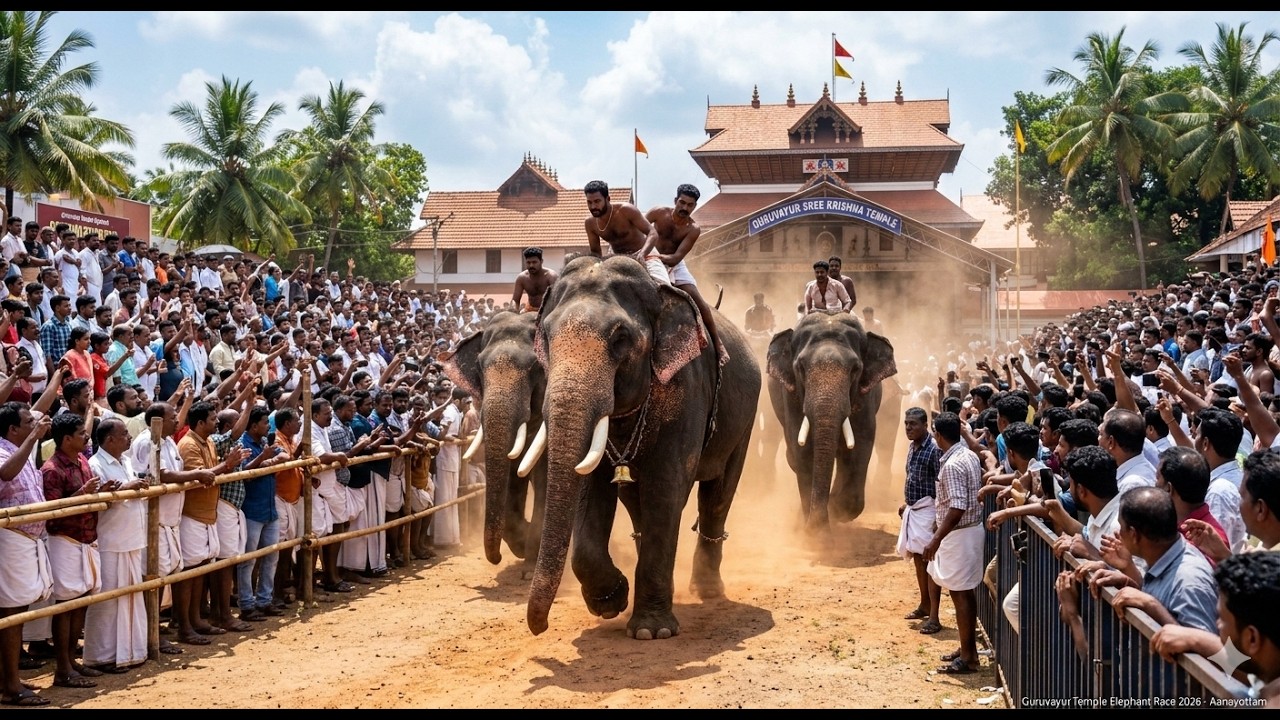 ഗുരുവായൂർ ക്ഷേത്രത്സവം 2026,ആനയോട്ടം .#higness #guruvayur #anayottam #elphents #guruvayurtemple