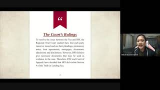 |2FM6 - GROUP 3| VIDEO CASE DIGEST ON BPI VS. NORMAN AND ANGELINA YU